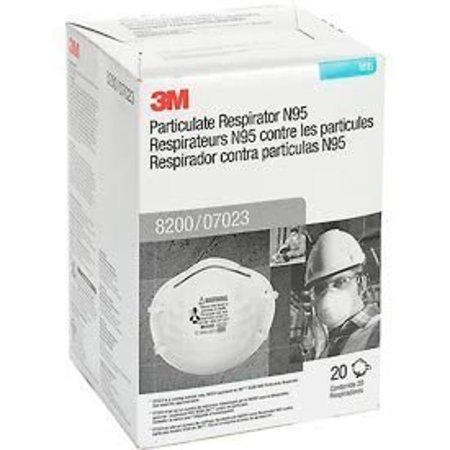 3M 3M&#8482; 8200/07023(AAD) N95 Disposable Particulate Respirator, Box of 20 7000052787
